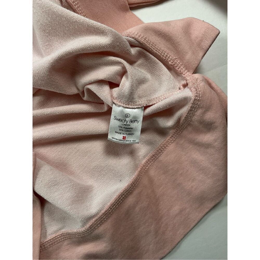 Sweaty Betty Chelsea Cropped Long Sleeve French Terry Peach Pink Size Large EUC - Picture 8 of 9